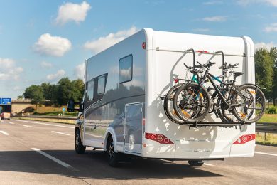 RV camper van with bikes